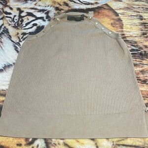 Holland cooper ribbed halter vest beige